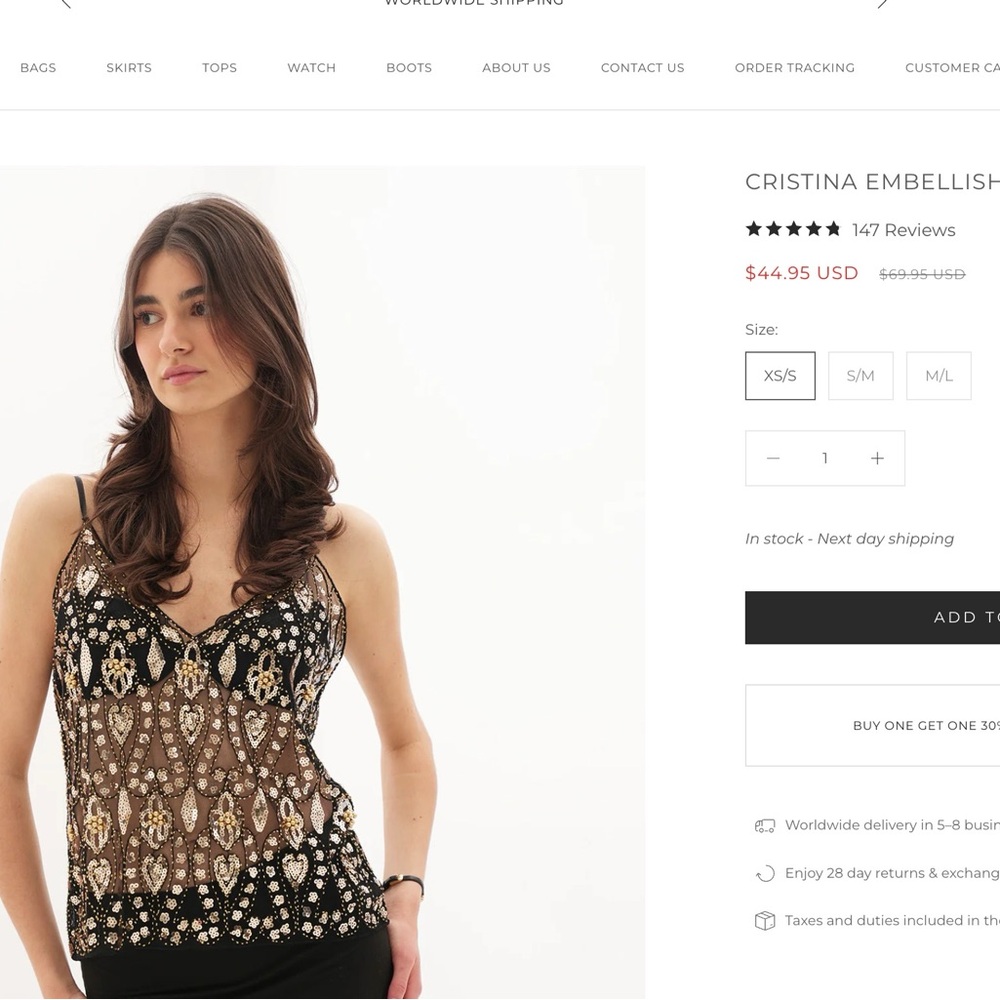 Edyisa mesh sequin tank blouse